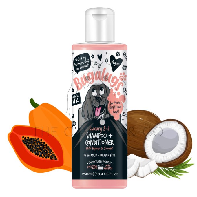 BUGALUGS LUXURY 2 in 1 papaya, kókusz kutya sampon és kondicionáló - 250 ml