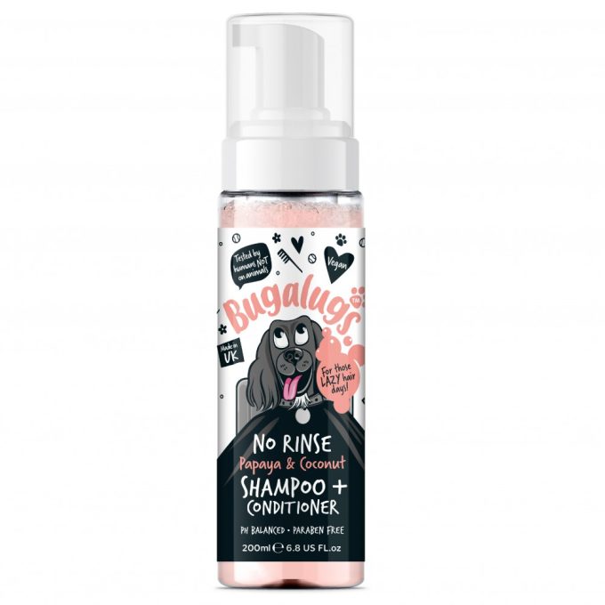 Bugalugs Dog NO RINSE Shampoo (PAPAYA & COCONUT) - 200ml
